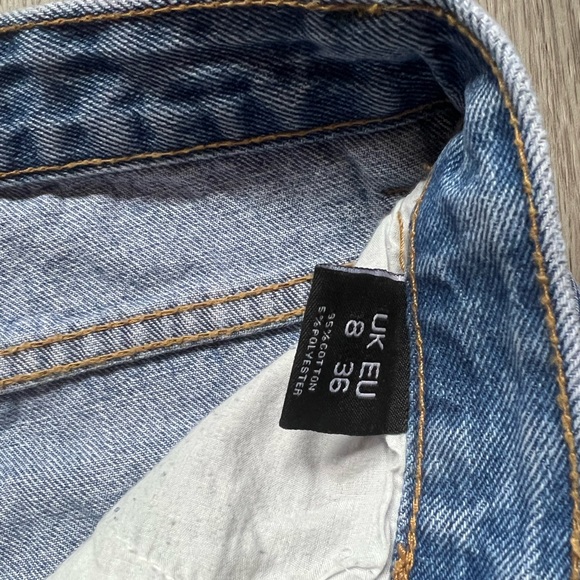 PLT Light Blue Wash Ripped Split Hem Straight Leg Jeans - Picture 4 of 4